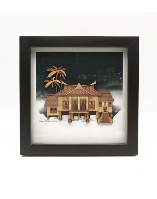 Malay Kampung House Wooden Frame Art