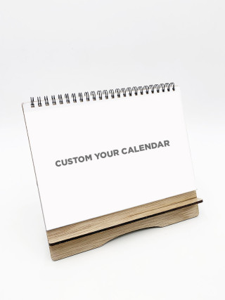 Custom Pages Wooden Calendar  With Handphone Holder