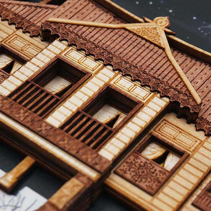 Frame Art - Malaysia Kampung House Zoom In Detail