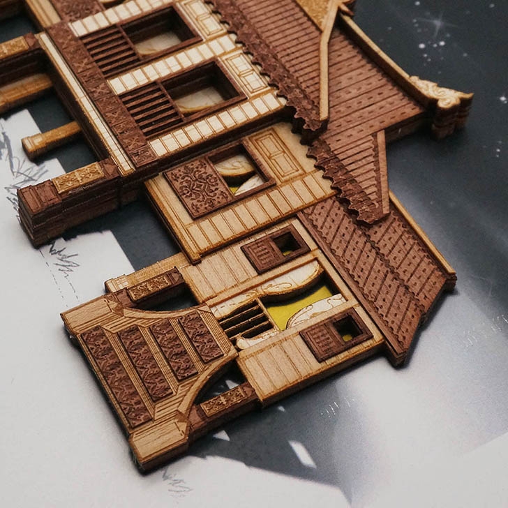 Frame Art - Malaysia Kampung House Zoom In Detail on Stairs