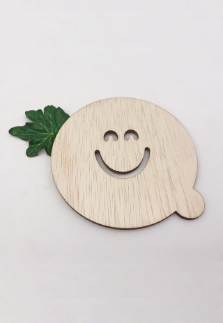 Emoji Big Smiley Wood Coaster (117W0023)