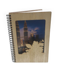 KLCC Petronas Twin Tower A5 Wooden Notebook KLCC Petronas Twin Tower A5 Wooden Notebook