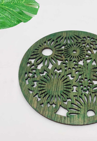 Stained Colored Wood Coaster ​