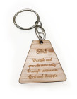 Motivational Quotes Wooden Key Ring With Personalised Name