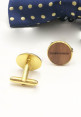 Round Gold Cufflink - Round Gold Cufflink