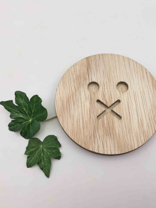 Emoji Silent Wood Coaster (117W0024)