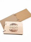 Custom Wooden Ring Binder Invitation Engraved Guest Book 