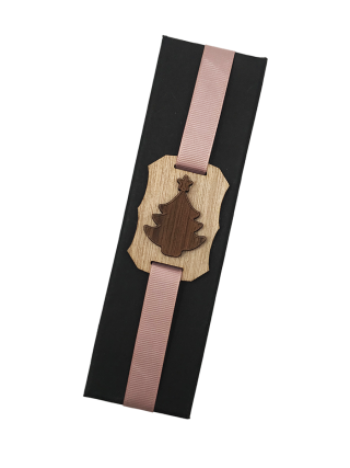 Packaging Box With Gross Grain Ribbon & Engraved Tag