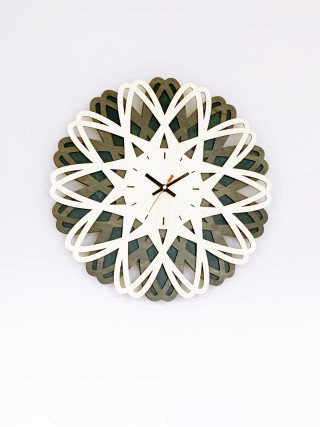 Spiral Flower Wooden Wall Clock 