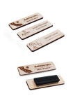 Custom Engraved Wooden Name Badge (Magnetic Backing)