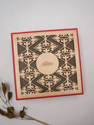 PCW923006-01 Wooden Box Malaysia Ramadhan Mubarak 21.7cm X 21.7cm X 6.8cm